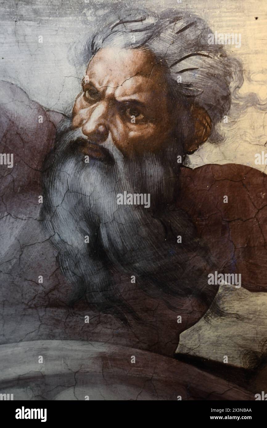 Portrait de Dieu, pris en 1992, Chapelle Sixtine, Palais apostolique, Cité du Vatican, Rome ; Italie Banque D'Images