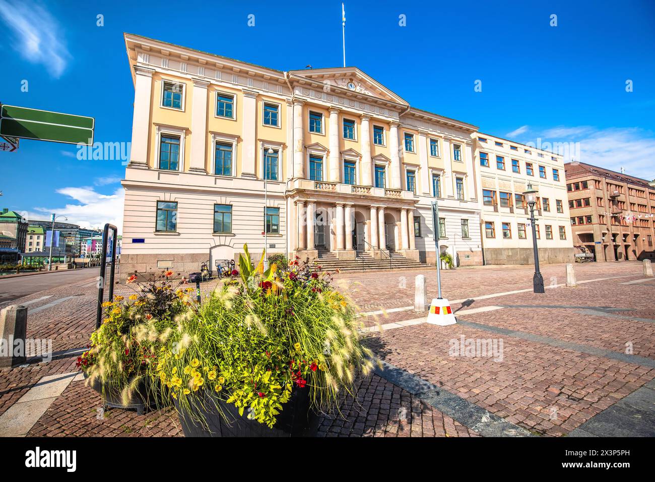 Place Gustav Adolfs à Gothenburg vue pittoresque colorée, Vastra Gotaland County de Suède Banque D'Images