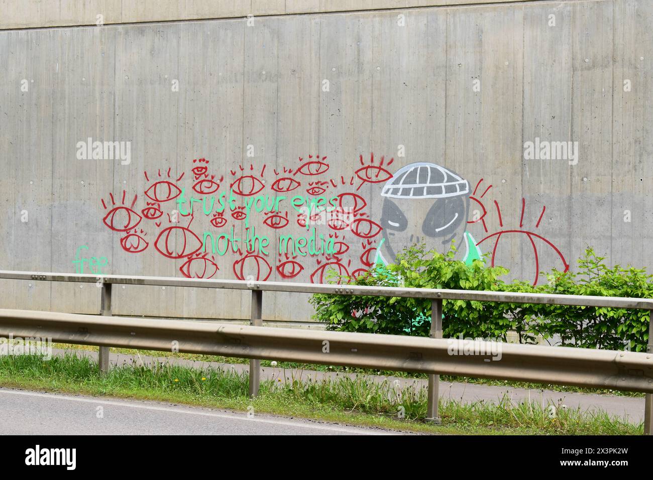 Symbole extraterrestre sur un mur de béton Banque D'Images