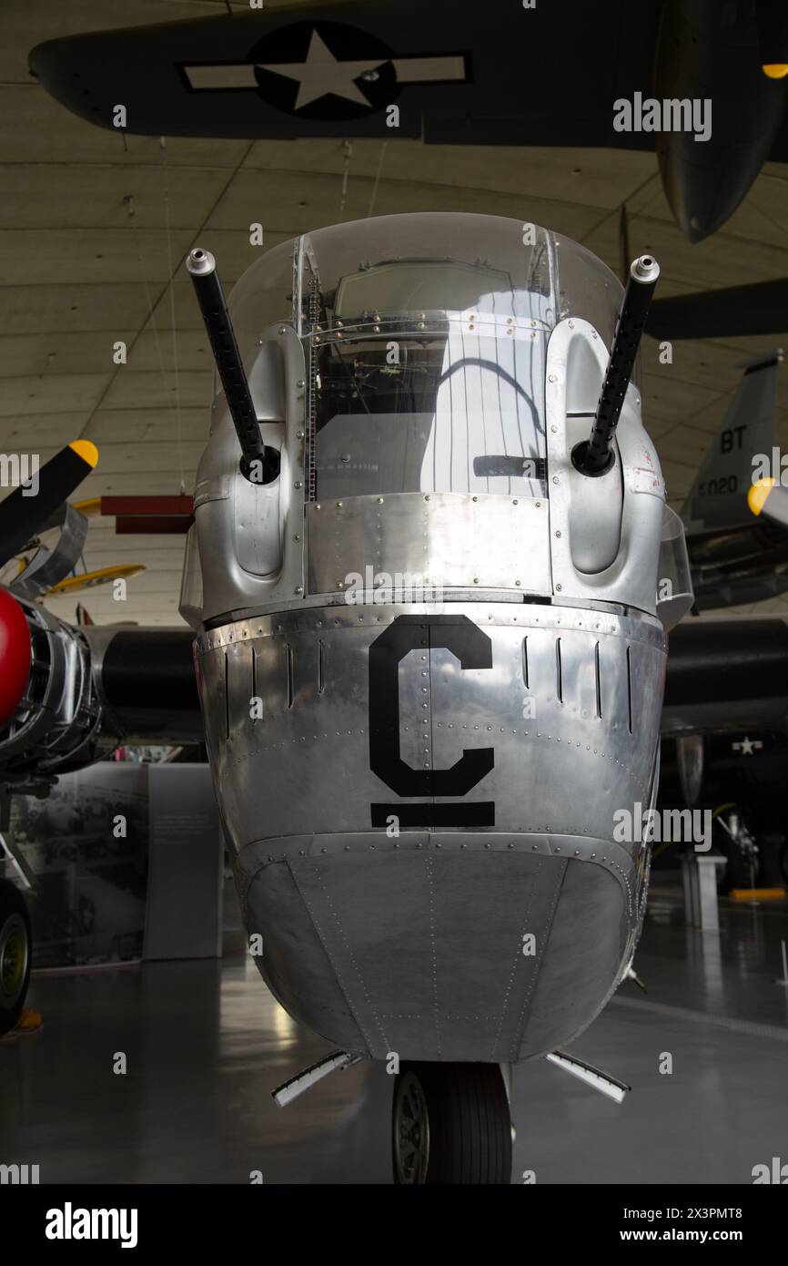 Tourelle de nez sur un Consolidated B-24M Liberator, bombardier lourd américain de la guerre mondiale II IWM, Duxford. ROYAUME-UNI Banque D'Images