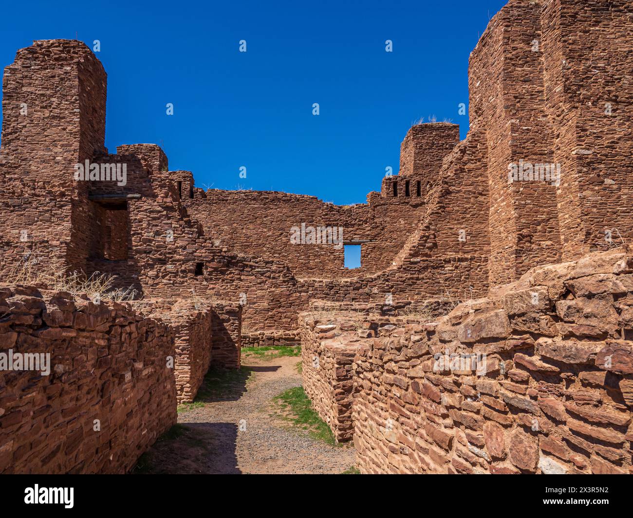 Ruines de Quarai, Salinas Pueblo missions National Monument, Mountainair, Nouveau-Mexique. Banque D'Images