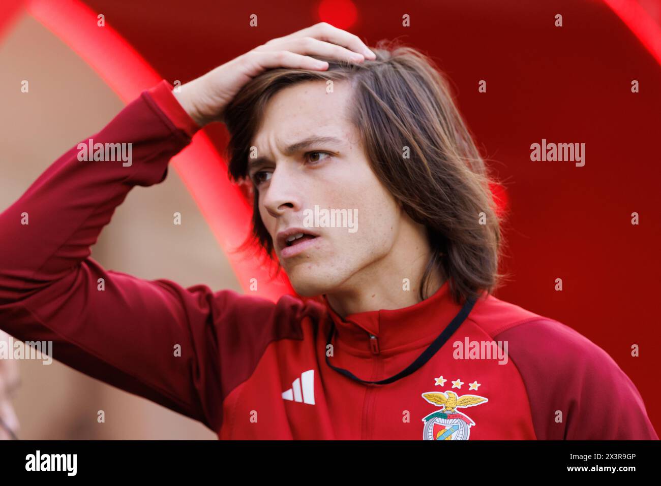 Alvaro Carreras pendant le match de Liga Portugal entre SL Benfica et SC Braga à Estadio Da Luz, Lisbonne, Portugal. (Maciej Rogowski) Banque D'Images