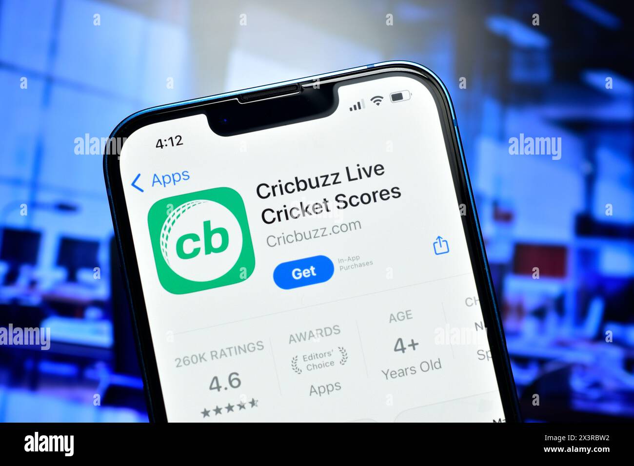 New Delhi, Inde 28 avril 2024 :- Cricbuzz live cricket score app sur smartphone Banque D'Images