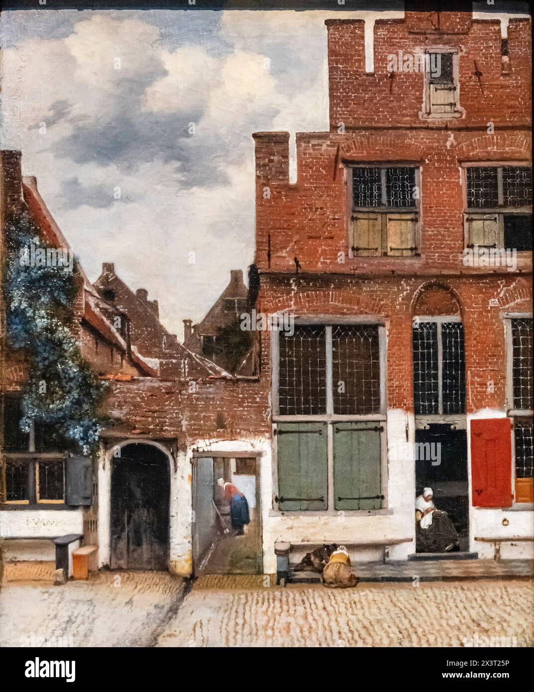 Vue de maisons à Delft, connue sous le nom de « la petite rue », Johannes Vermeer, huile sur toile, v. 1660, Amsterdam, pays-Bas Banque D'Images