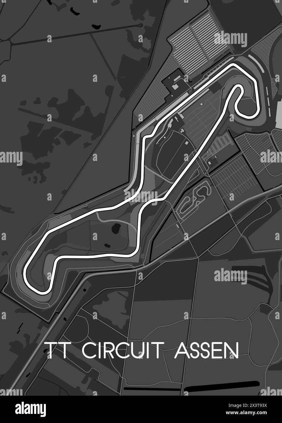 Le TT circuit Assen est un circuit de course automobile construit en 1955 et situé à Assen, aux pays-Bas. Hôte du TT néerlandais, Illustration de Vecteur