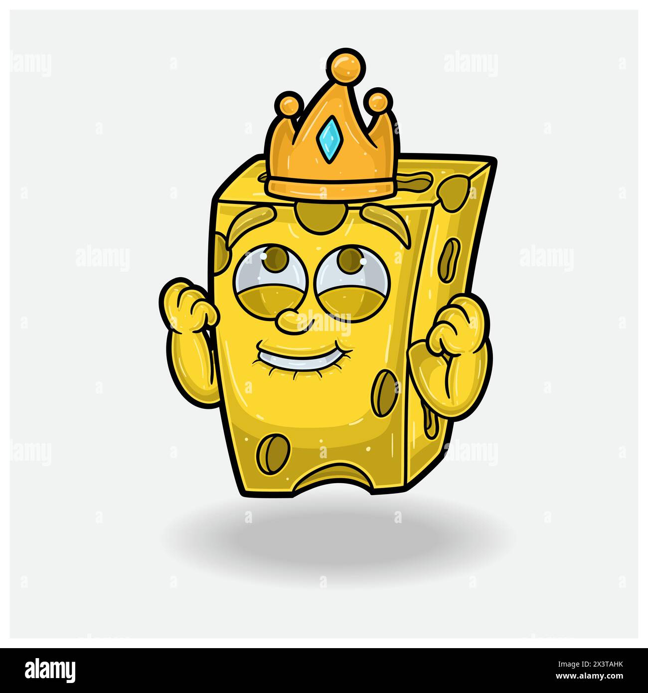Cheese Mascot personnage Cartoon avec expression heureuse. Illustrations vectorielles Illustration de Vecteur