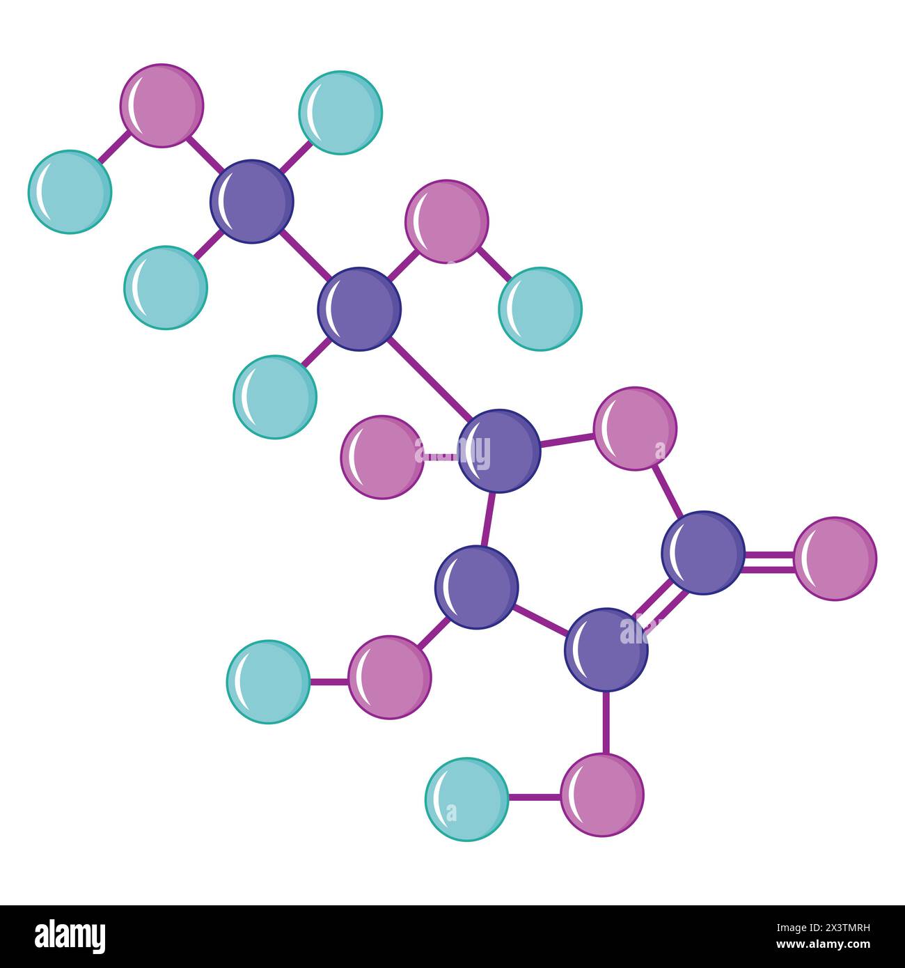 Structure de la molécule de vitamine C. Illustration de Vecteur