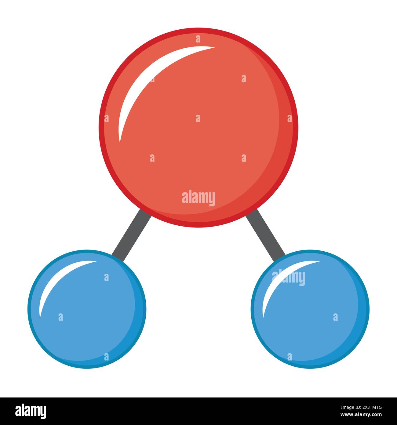 Illustration de la structure chimique de l'eau ou du H2O Illustration de Vecteur
