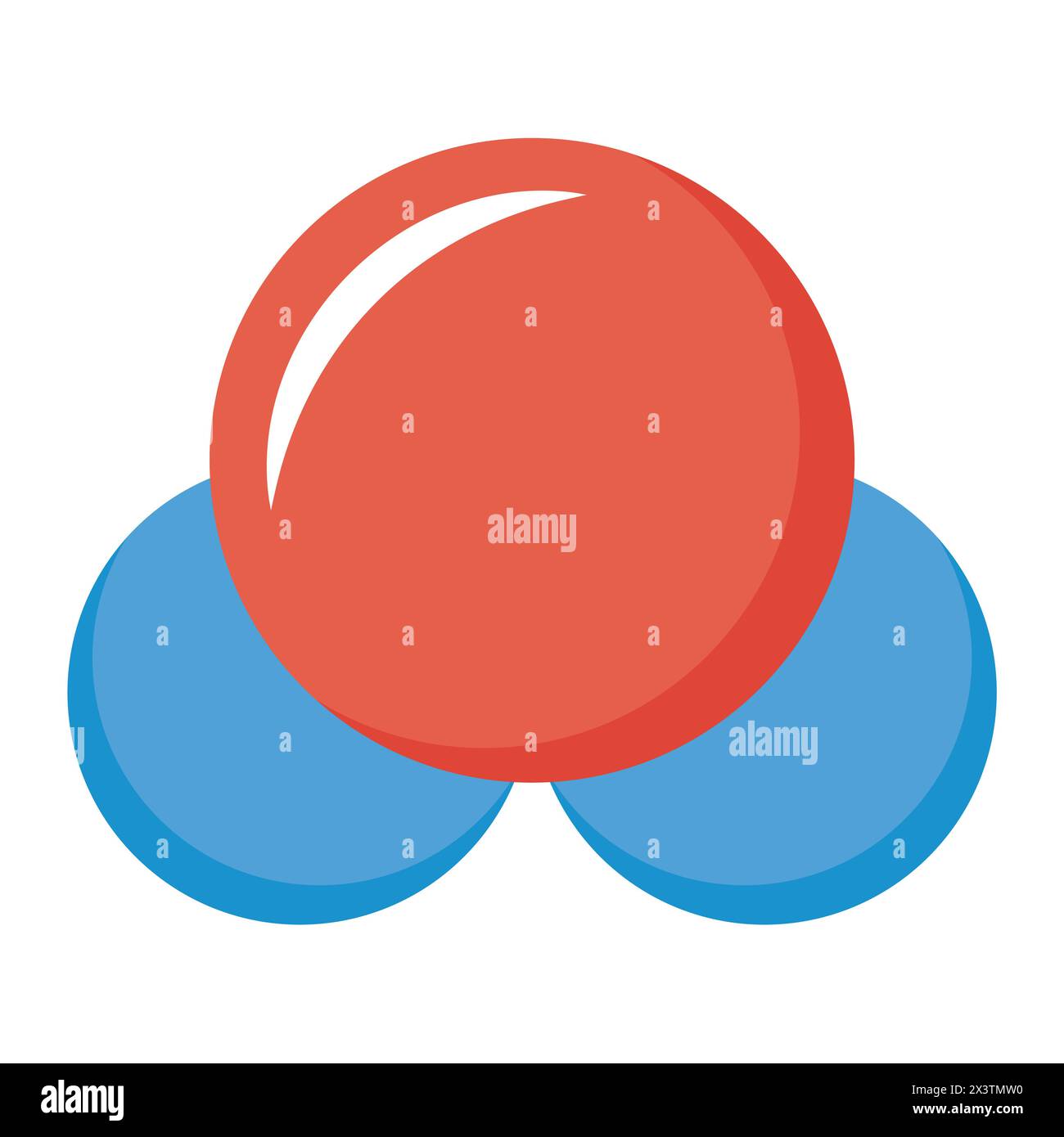 Illustration simple de la molécule d'eau isolée H2O Illustration de Vecteur