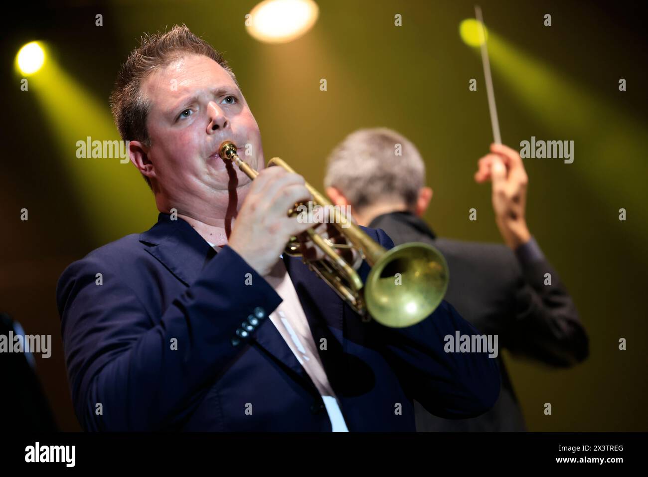 Romain Leleu trompettiste français, considéré grâce à son jeu alliant virtuosité et élégance comme l'un des meilleurs interprètes de sa génération, in Banque D'Images