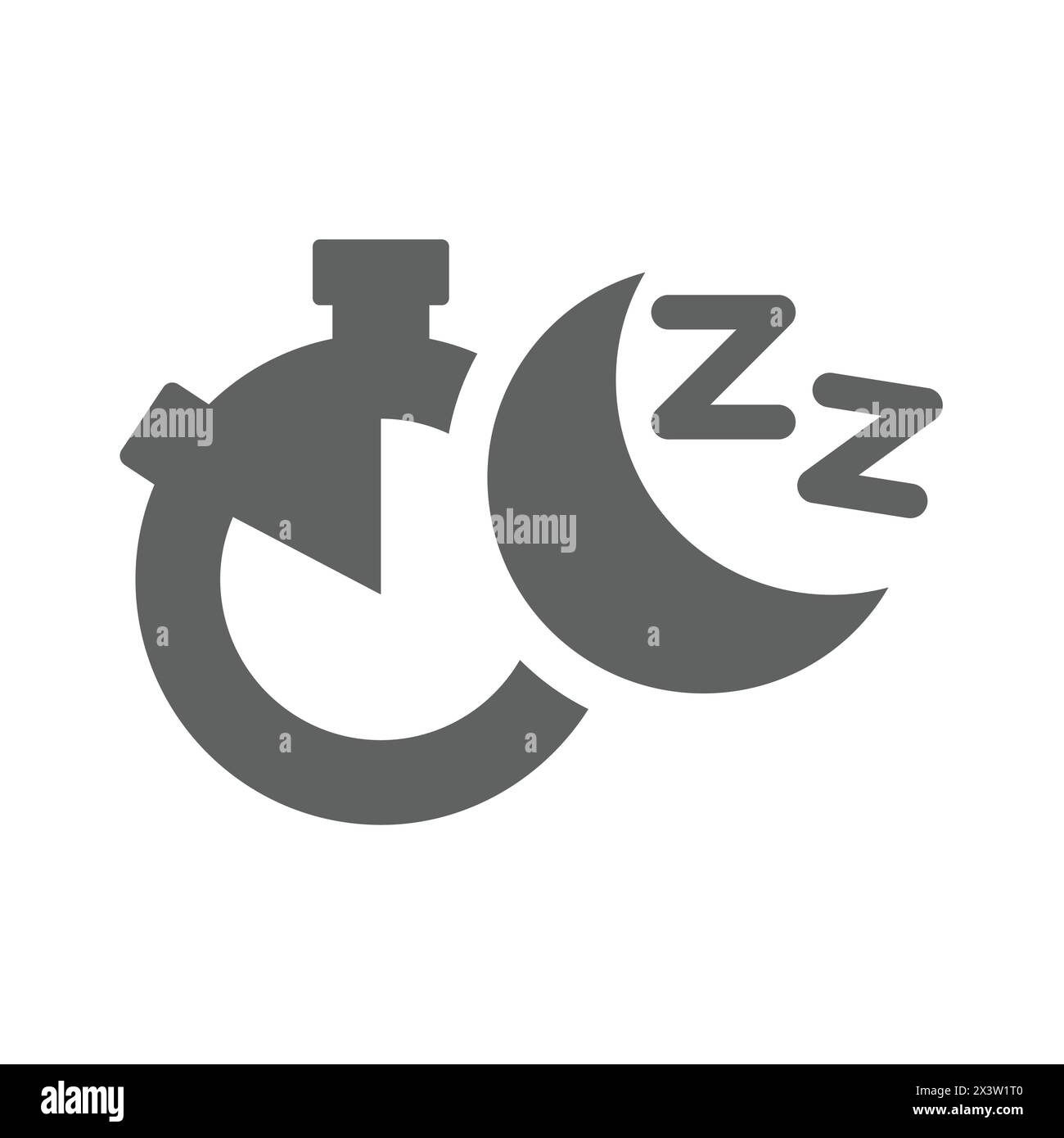 Icône de vecteur de temps de sommeil. Symbole sommeil, coucher la nuit. Illustration de Vecteur