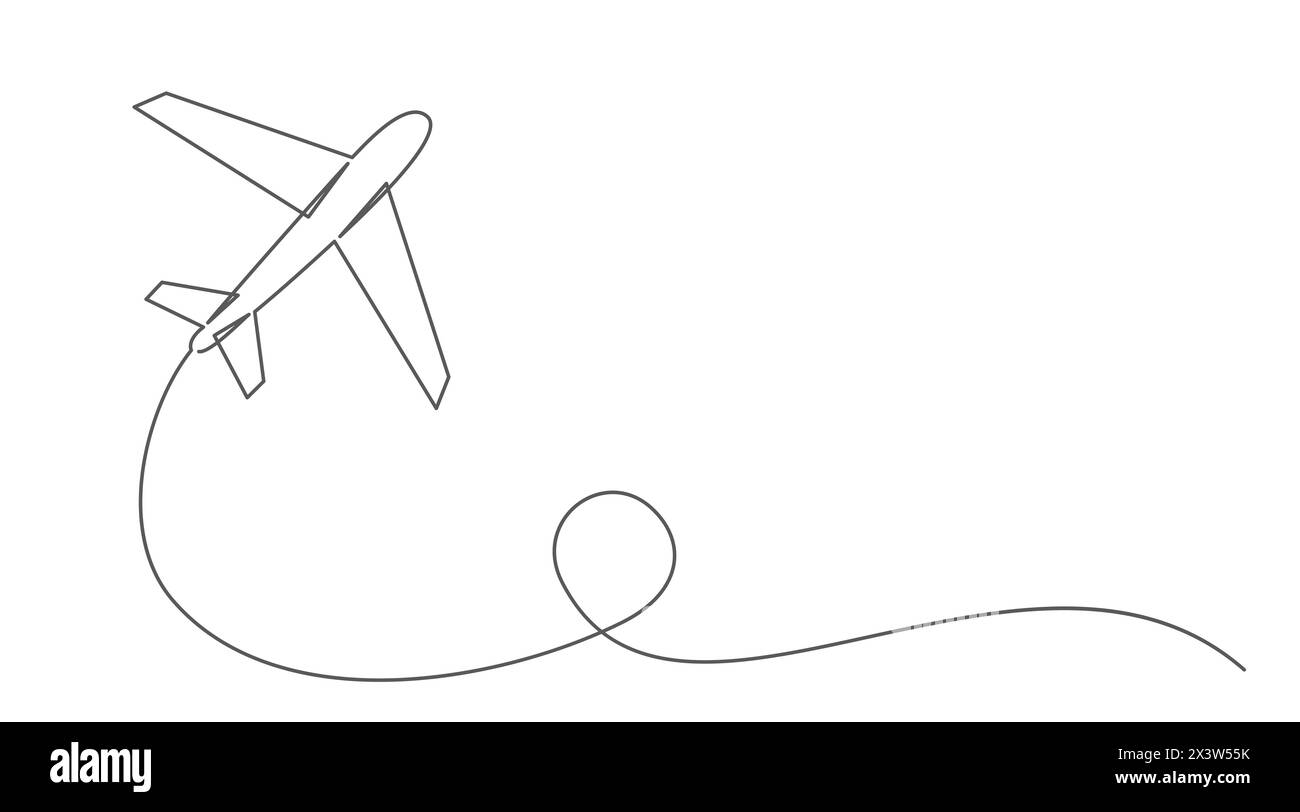 Dessin d'une ligne d'avion isolé sur fond blanc Illustration de Vecteur