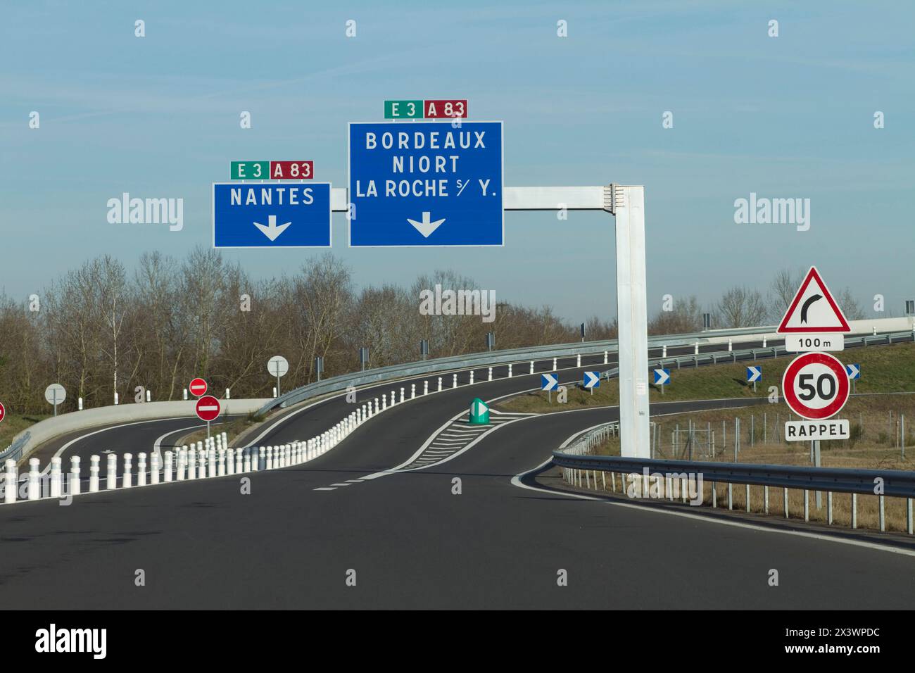 France, 85, accès à l'autoroute A83 Banque D'Images