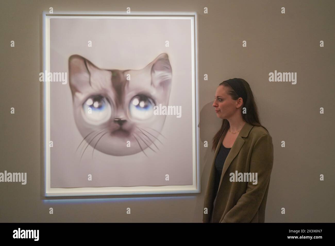 Londres, Royaume-Uni. 29 avril 2024. Rose Palmer ( photo) je suis mignon, 2024. Art pour at the bus une exposition de collecte de fonds et une vente aux enchères en partenariat avec Sotheby's avec des artistes de premier plan, y compris Grayson Perry, Jenny Saville et Joanna Vestey, Veronica Ryan et Maggi Hambling qui ont fait un don pour soutenir «Art for AT THE BUS avec tous les profits allant à la charité. L'exposition se déroule du 29 avril au 10 avril crédit : amer ghazzal/Alamy Live News Banque D'Images