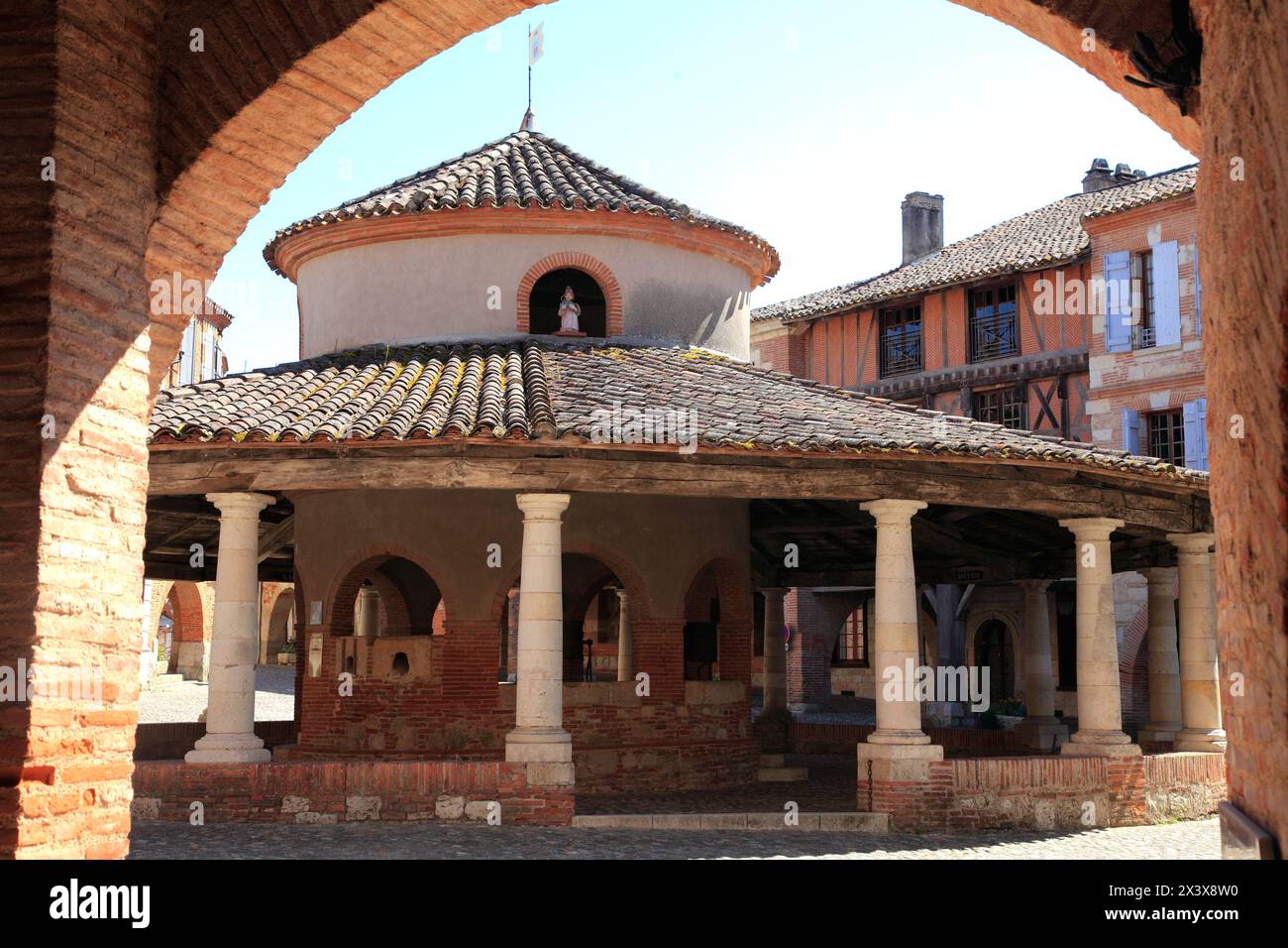 France, Occitanie, Tarn et Garonne département (82), Auvillar, le marché aux céréales Banque D'Images