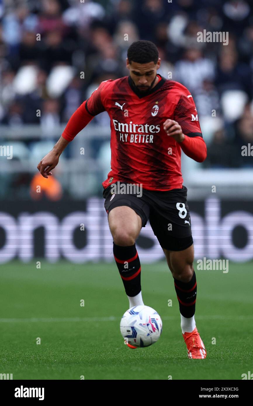 Ruben Loftus-Cheek de l'AC Milan en action lors du match de Serie A entre la Juventus FC et l'AC Milan au stade Allianz le 27 avril 2024 à Turin, Italie . Banque D'Images