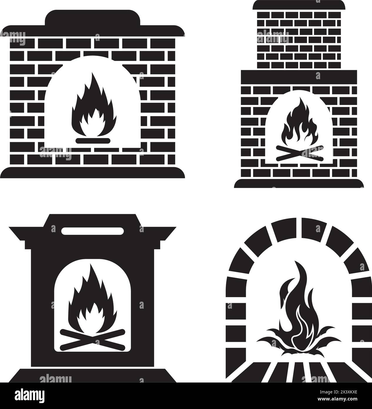 modèle de conception de vecteur de logo de four à feu Illustration de Vecteur