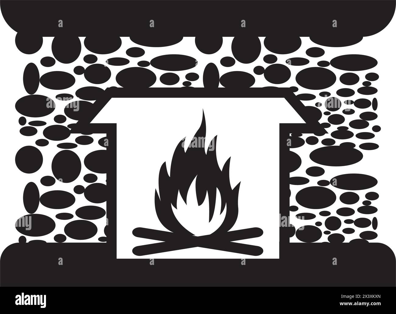 modèle de conception de vecteur de logo de four à feu Illustration de Vecteur