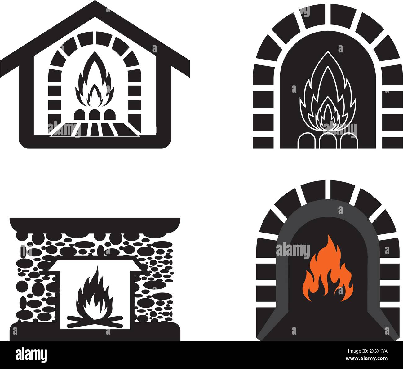 modèle de conception de vecteur de logo de four à feu Illustration de Vecteur