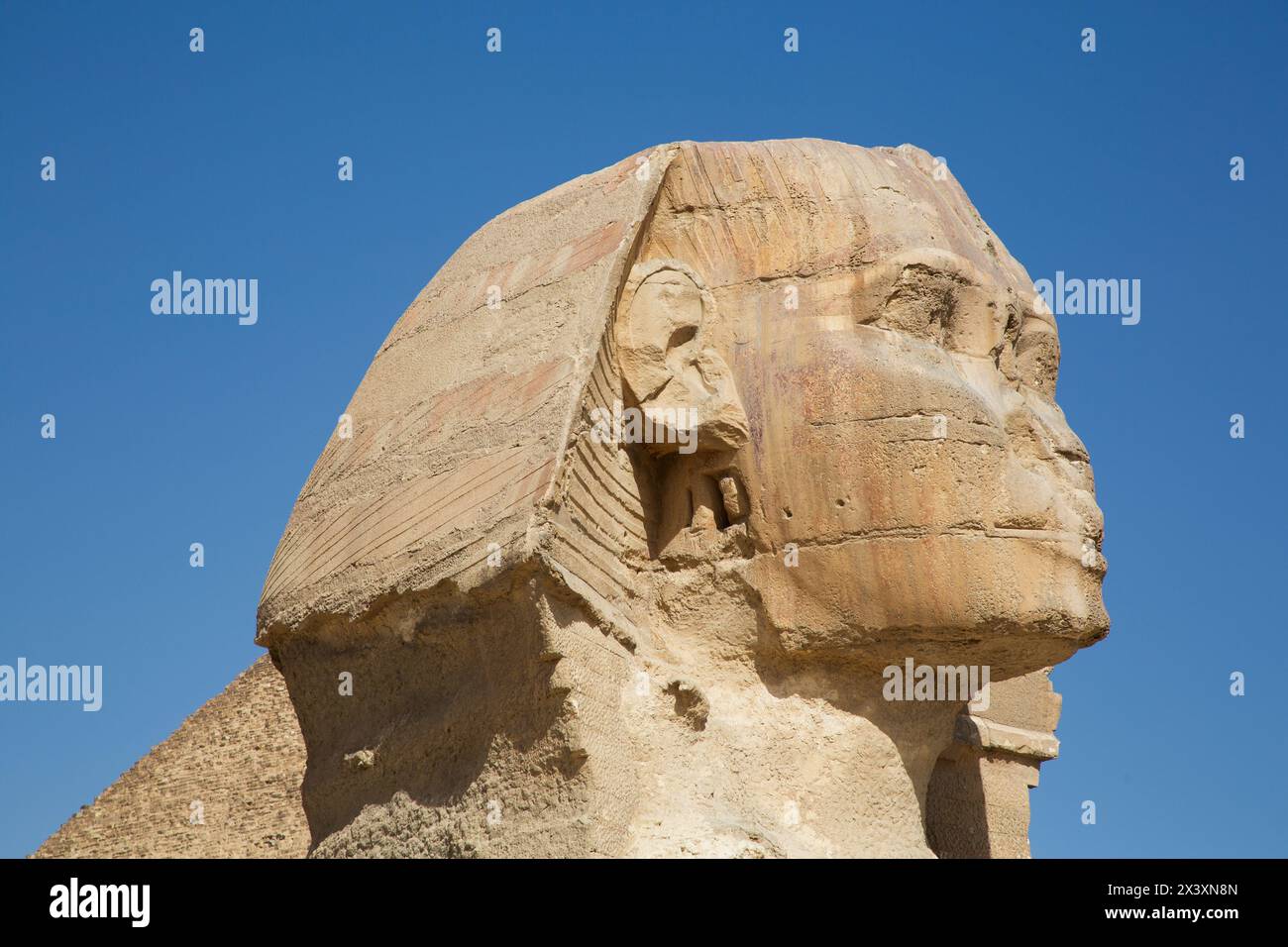 Grand Sphinx de Gizeh, complexe pyramidal de Gizeh, site du patrimoine mondial de l'UNESCO, Gizeh, Egypte Banque D'Images