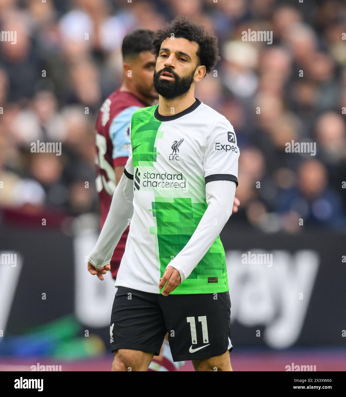 27 avril 2024 - West Ham United v Liverpool - premier League - London Stadium. Mo Salah de Liverpool en action. Image : Mark pain / Alamy Live News Banque D'Images