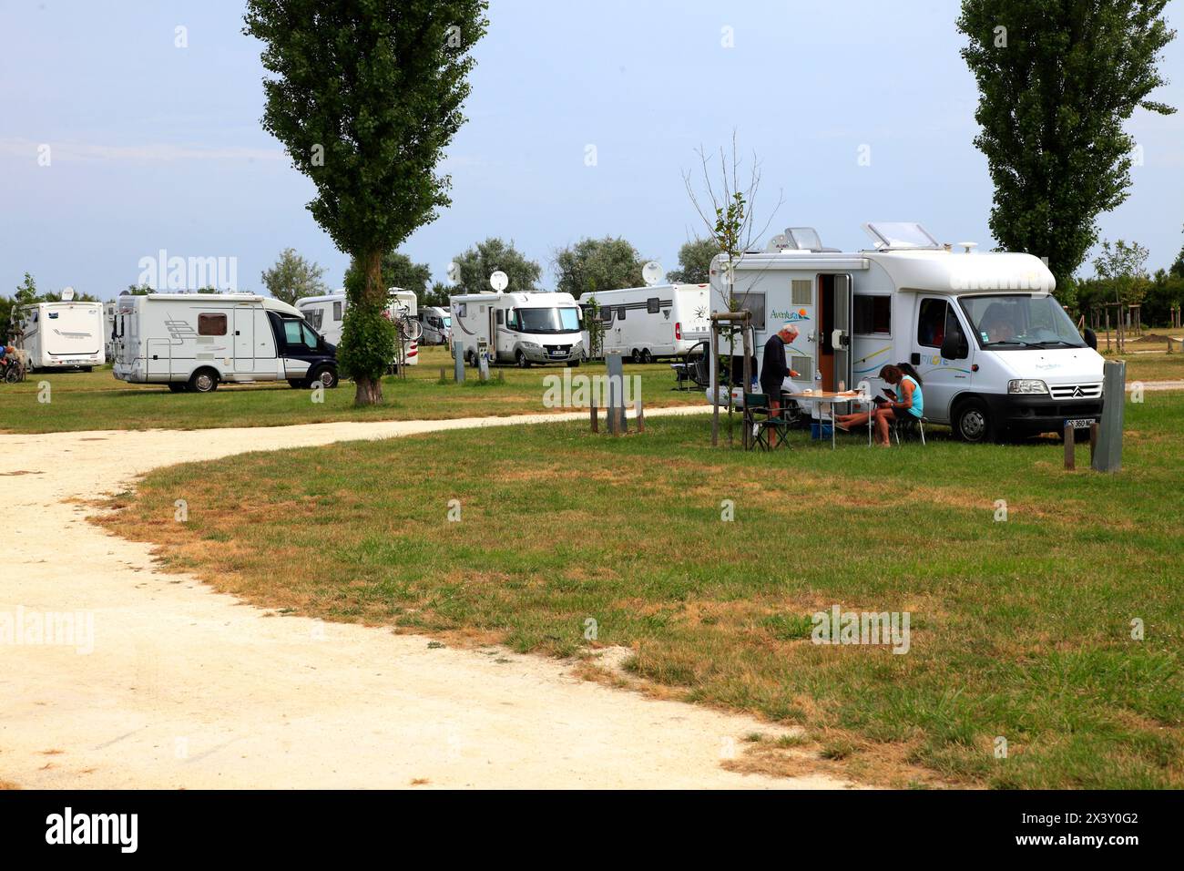 France, Nouvelle Aquitaine, Charente maritime (17), Oléron Island, Saint Denis d'Oléron, zone de camping-car Banque D'Images