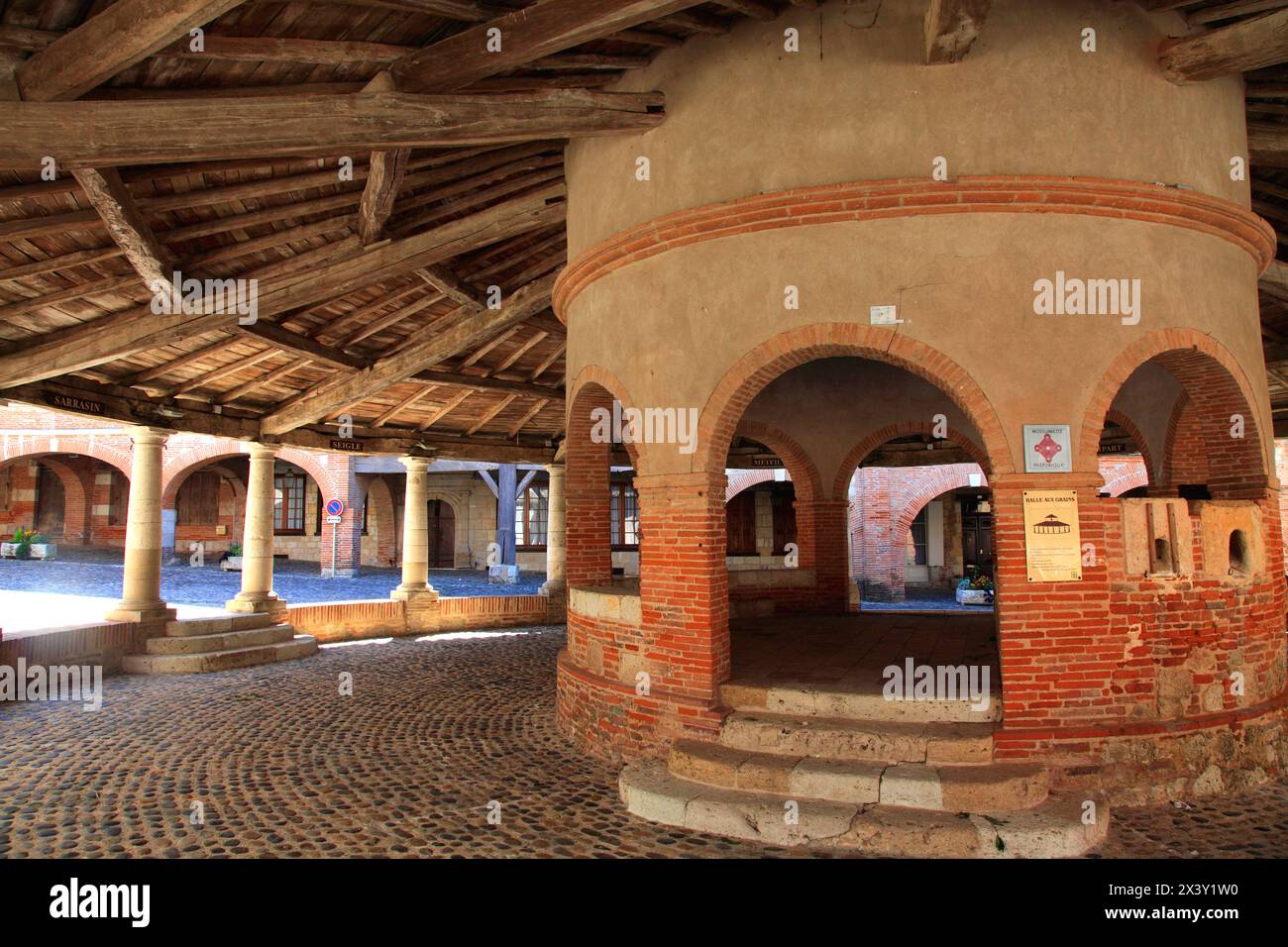 France, Occitanie, Tarn et Garonne département (82), Auvillar, le marché aux céréales Banque D'Images