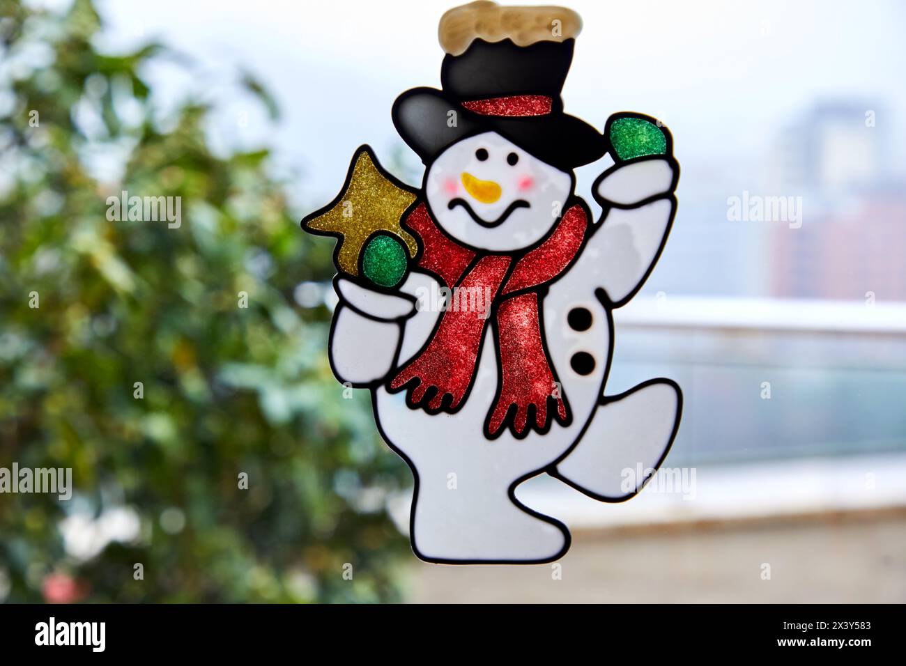 Noël Bonhomme de neige, détails, Donostia, San Sebastian, Gipuzkoa, Pays Basque, Espagne, Europe Banque D'Images