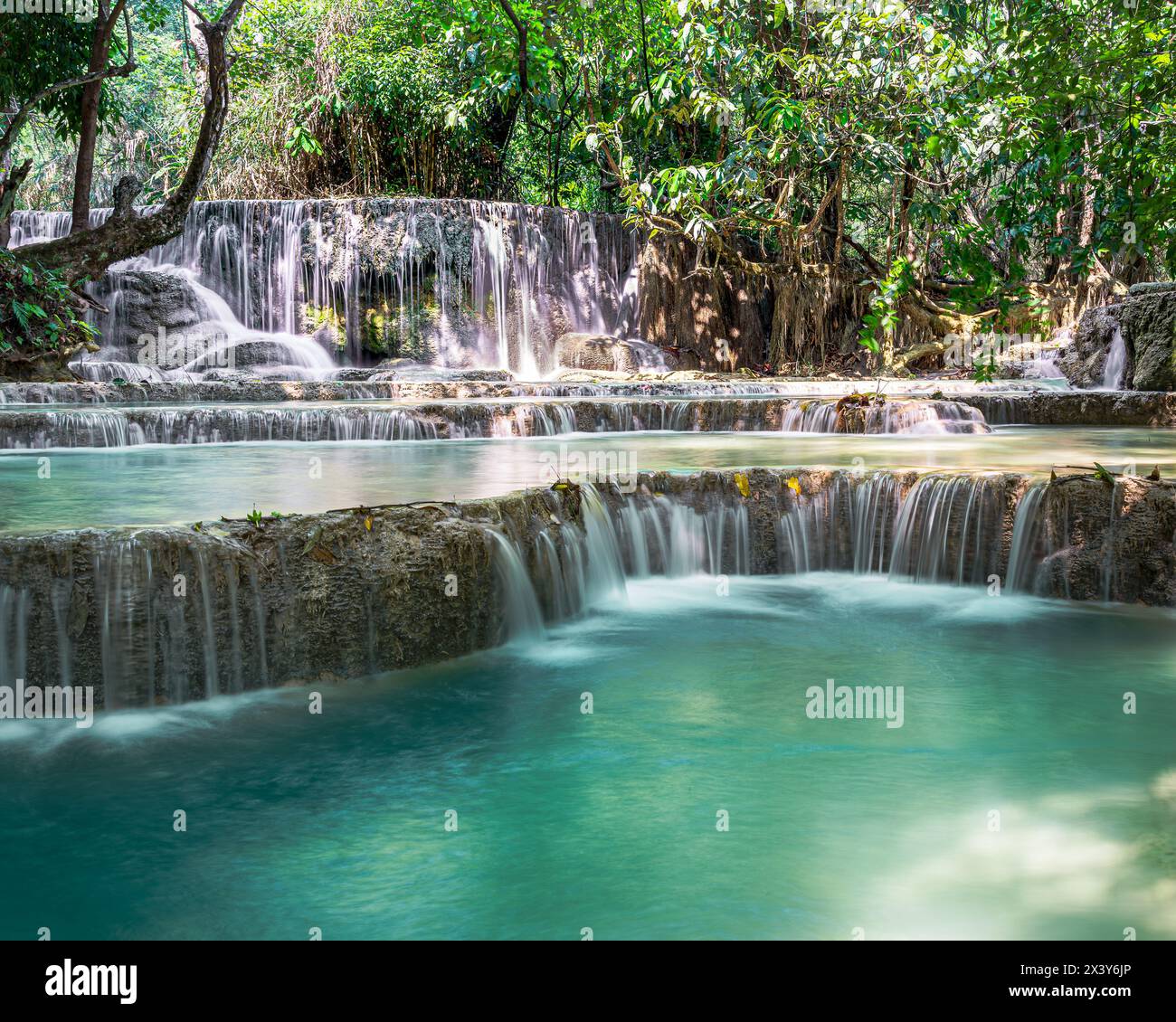 Chasse aux chutes d'eau à Luang Prabang Laos Asie Banque D'Images