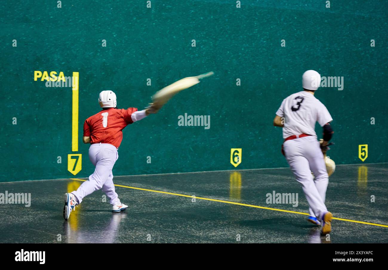 Jai Alai, Zesta-Punta (Pointe Du Panier), Fronton Atano, Donostia, San Sebastian, Gipuzkoa, Pays Basque, Espagne, Europe Banque D'Images