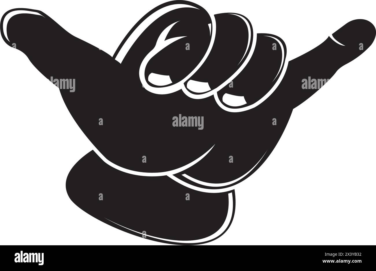 Logo d'icône de mains Shaka, illustration de conception vectorielle Illustration de Vecteur