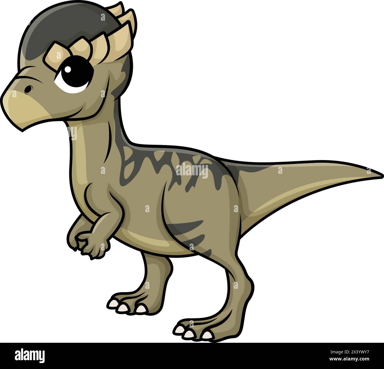 Mignon pachycephalosaurus vecteur dinosaure clip art de dessin animé Illustration de Vecteur