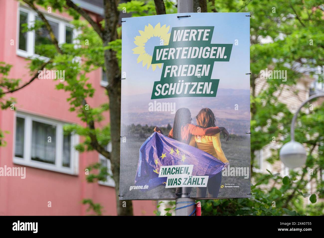 Affiche électorale du Parti vert pour les élections européennes du 9 juin 2024 Banque D'Images