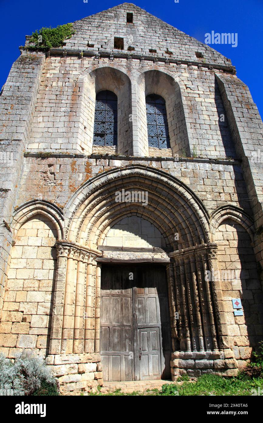 France, Nouvelle Aquitaine, Vienne, angles sur l'Anglin, ancienne église abbatiale Banque D'Images