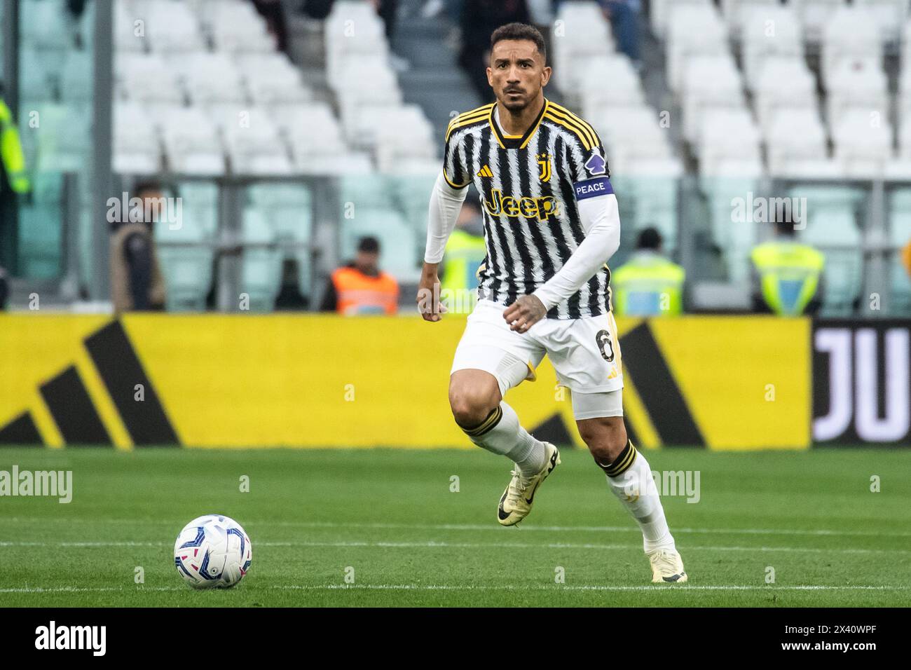 Turin, Italie. 27 avril 2024. Championnat italien de football de série A. Juventus FC vs AC Milan. Danilo, Juventus. Banque D'Images