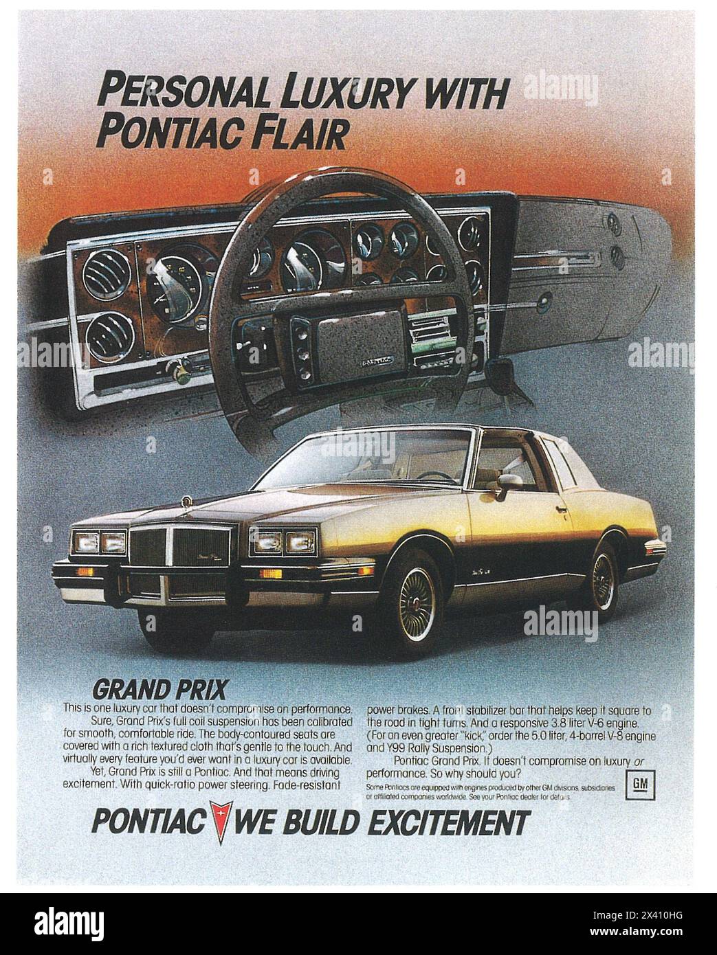 Publicité Grand Prix 1983 de Pontiac Banque D'Images