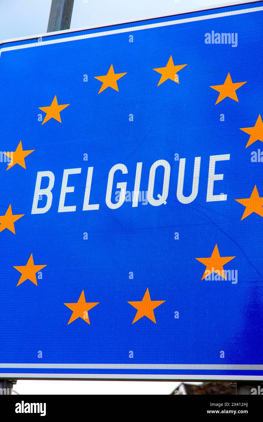 Frontière européenne de la Belgique Banque D'Images