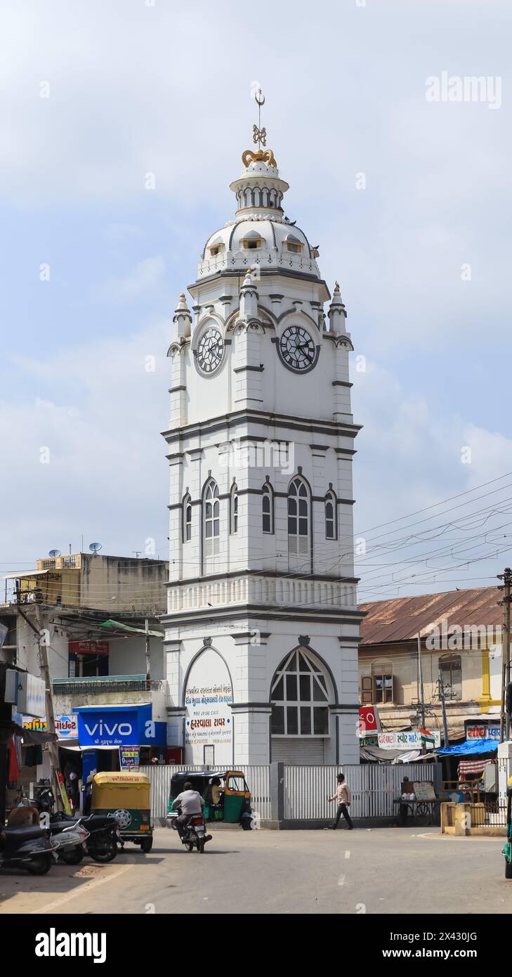La vieille tour de surveillance de Sidhpur, Sidhpur, Gujarat, Inde. Banque D'Images