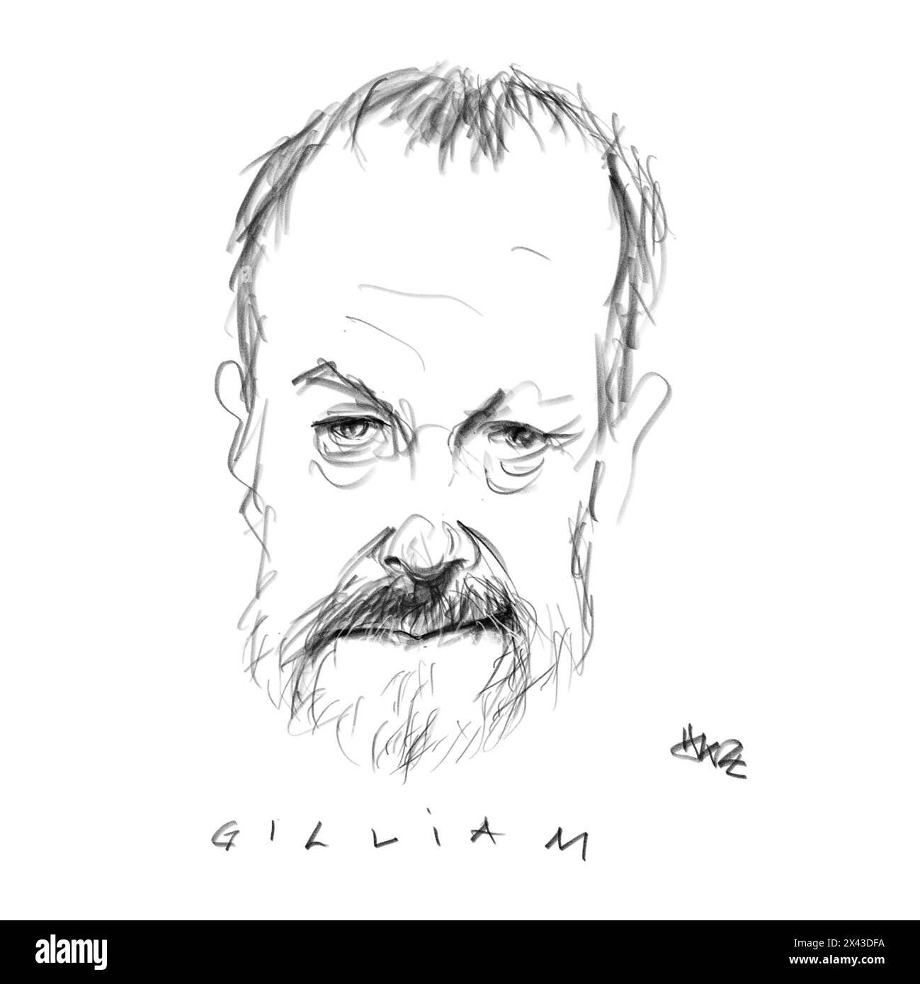 Portrait du cinéaste Gilliam Banque D'Images