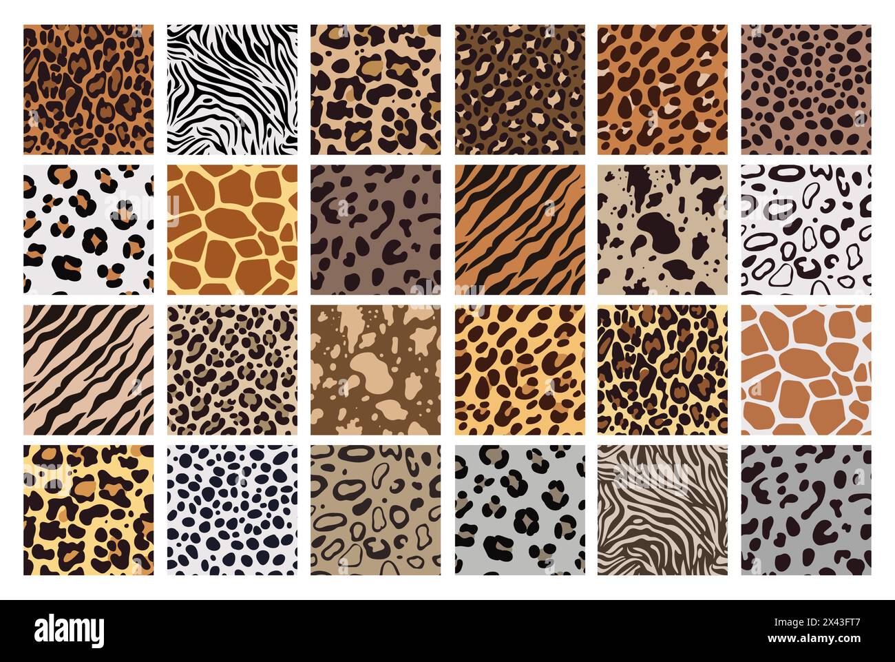 Imprimé animal. Motifs Safari, texture de peau de tigre. Girafe sauvage, zèbre léopard ou fourrure de jaguar, rayures de zoo. Textiles de couleurs naturelles, papier d'emballage, conception de papier peint. Impression pour tissu. Arrière-plan vectoriel Illustration de Vecteur