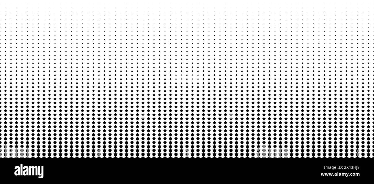 Bande Raster Texture dégradé de demi-teintes étoile noire. Fond à pois d'étoiles ...