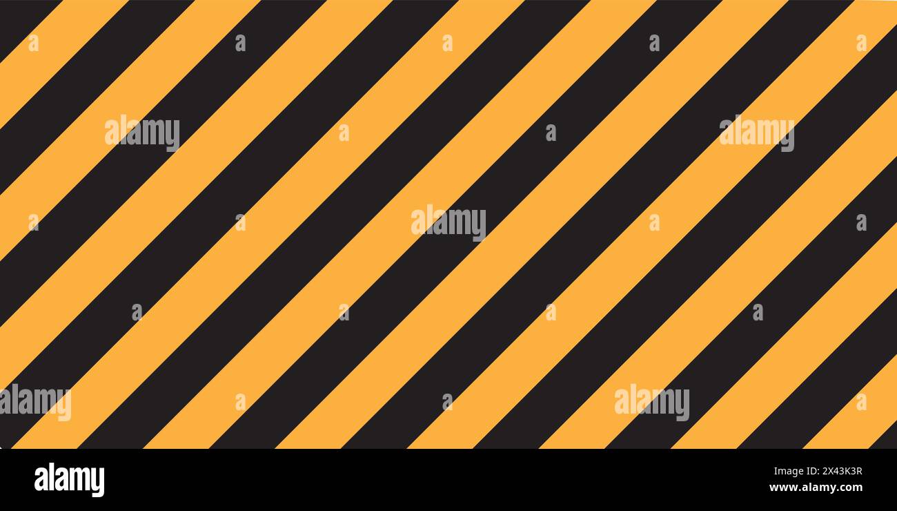 Ligne diagonale noire jaune d'avertissement. Bande de sécurité avertissement avertissement danger danger symbole de vecteur routier Illustration de Vecteur