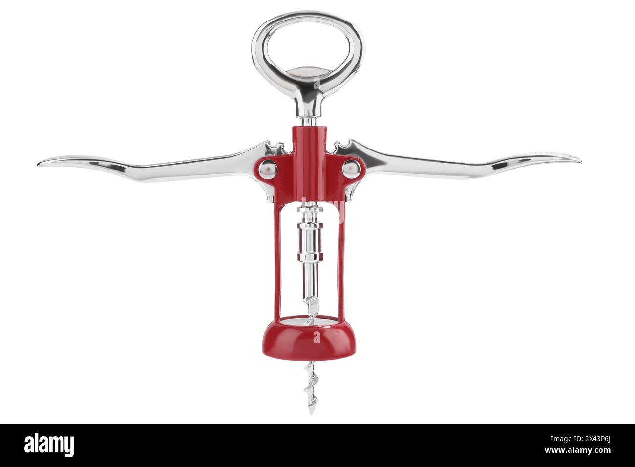Un tire-bouchon à aile isolé sur blanc. Ustensile de cuisine Banque D'Images