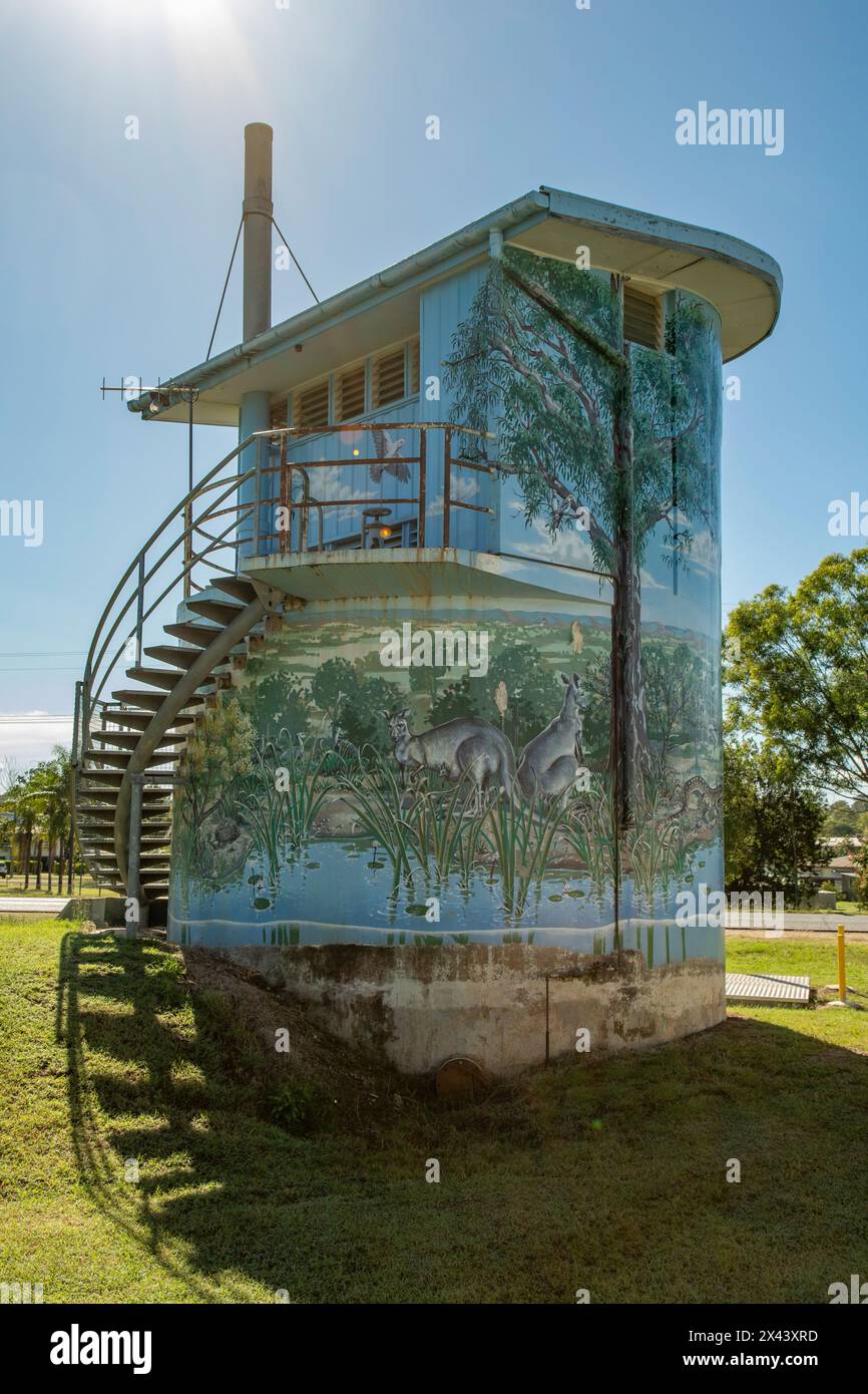 Pump Station Art par Rain Hart, Mundubbera, Queensland, Australie Banque D'Images