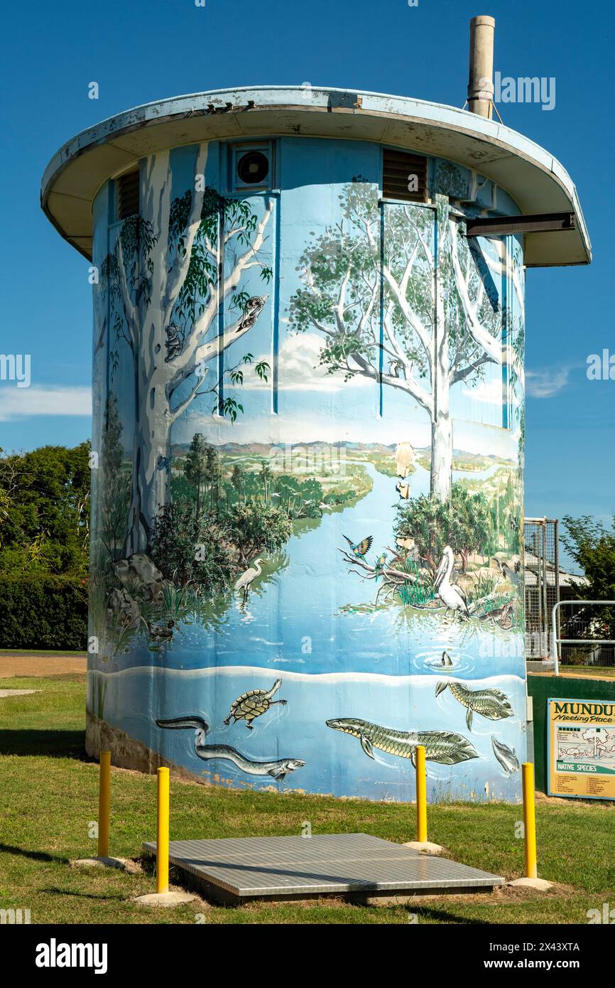 Pump Station Art par Rain Hart, Mundubbera, Queensland, Australie Banque D'Images