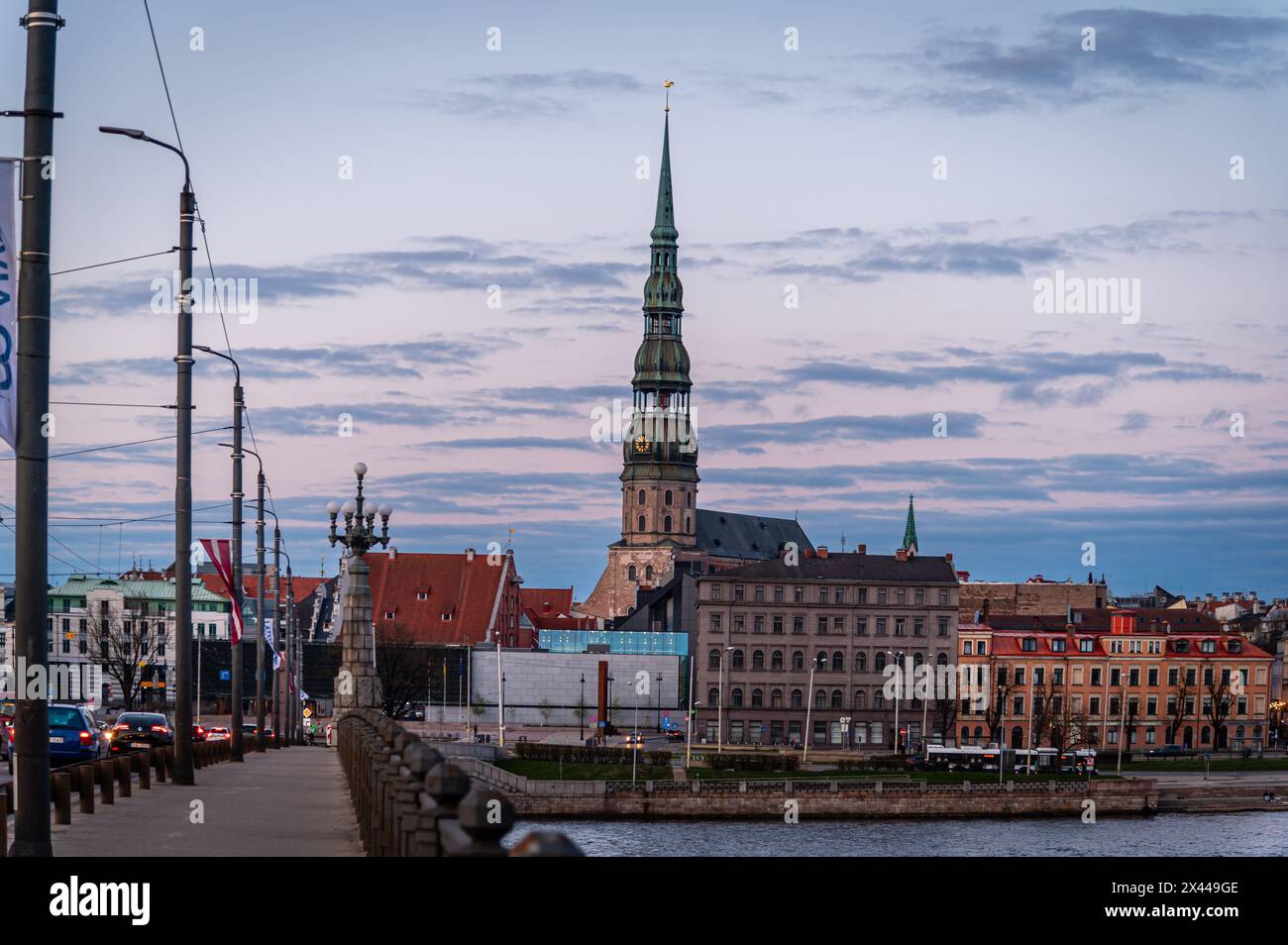 Vue de la vieille ville de Riga, Riga, Lettonie Banque D'Images