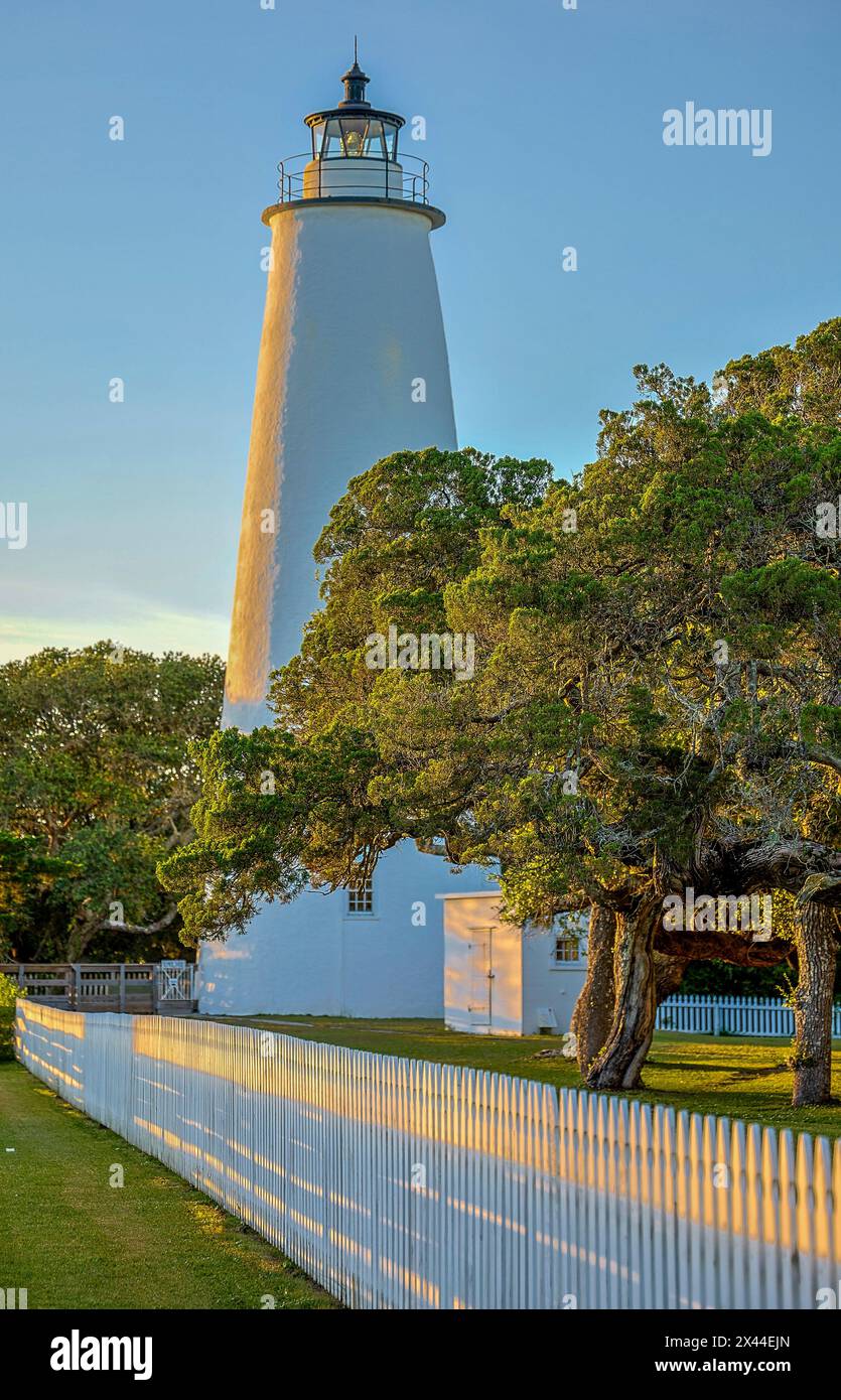 États-Unis, Caroline du Nord, île d'Ocracoke. Phare d'Ocracoke Banque D'Images