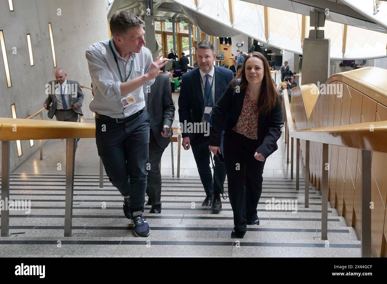 Kate Forbes au Parlement écossais à Édimbourg. Le SNP commence la recherche d'un nouveau dirigeant après une journée de drame dans la politique écossaise a vu Humza Yousaf annoncer sa démission de son poste de premier ministre du pays. Date de la photo : mardi 30 avril 2024. Banque D'Images