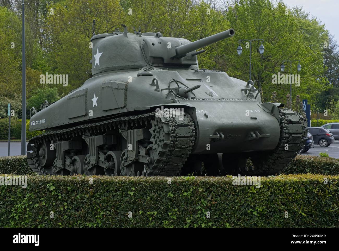 Bayeux, France - 28 avril 2024 : char canadien Grizzly M4A5 pendant la seconde Guerre mondiale. Mise au point sélective Banque D'Images