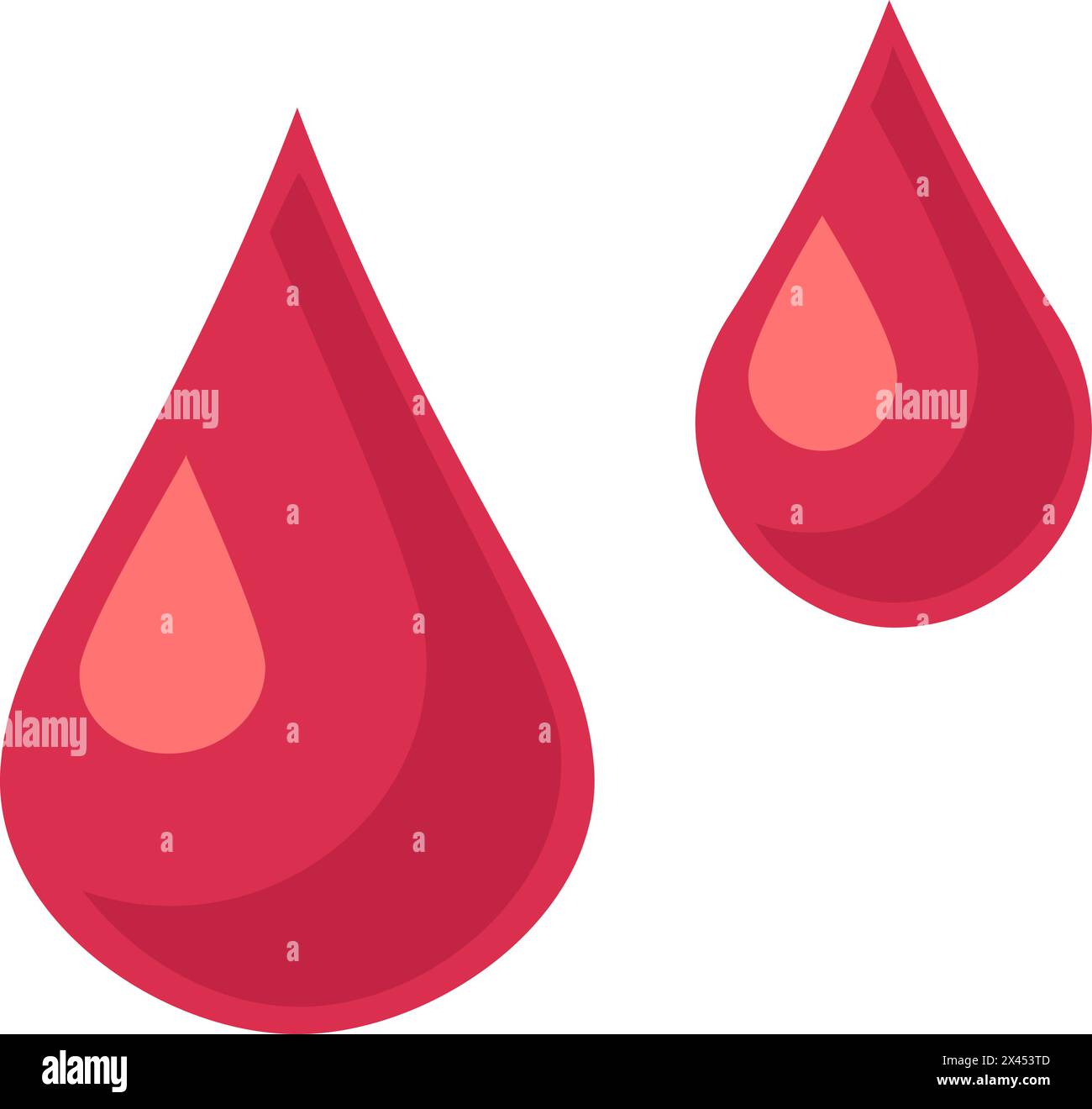 Icône gouttes de sang rouge. Fluide intraveineux, élément de dessin animé médical caressé pour